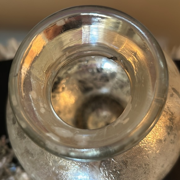 Vintage Pier1 Silver Mercury Glass Jar-Circa 1980 -Handblown Mercury Vase - Picture 3 of 7